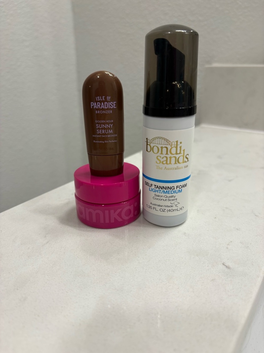 Bondi Sands Self Tanning Light/Med. 1.35oz, Mini Amika Body & Mini Bronzer NEW